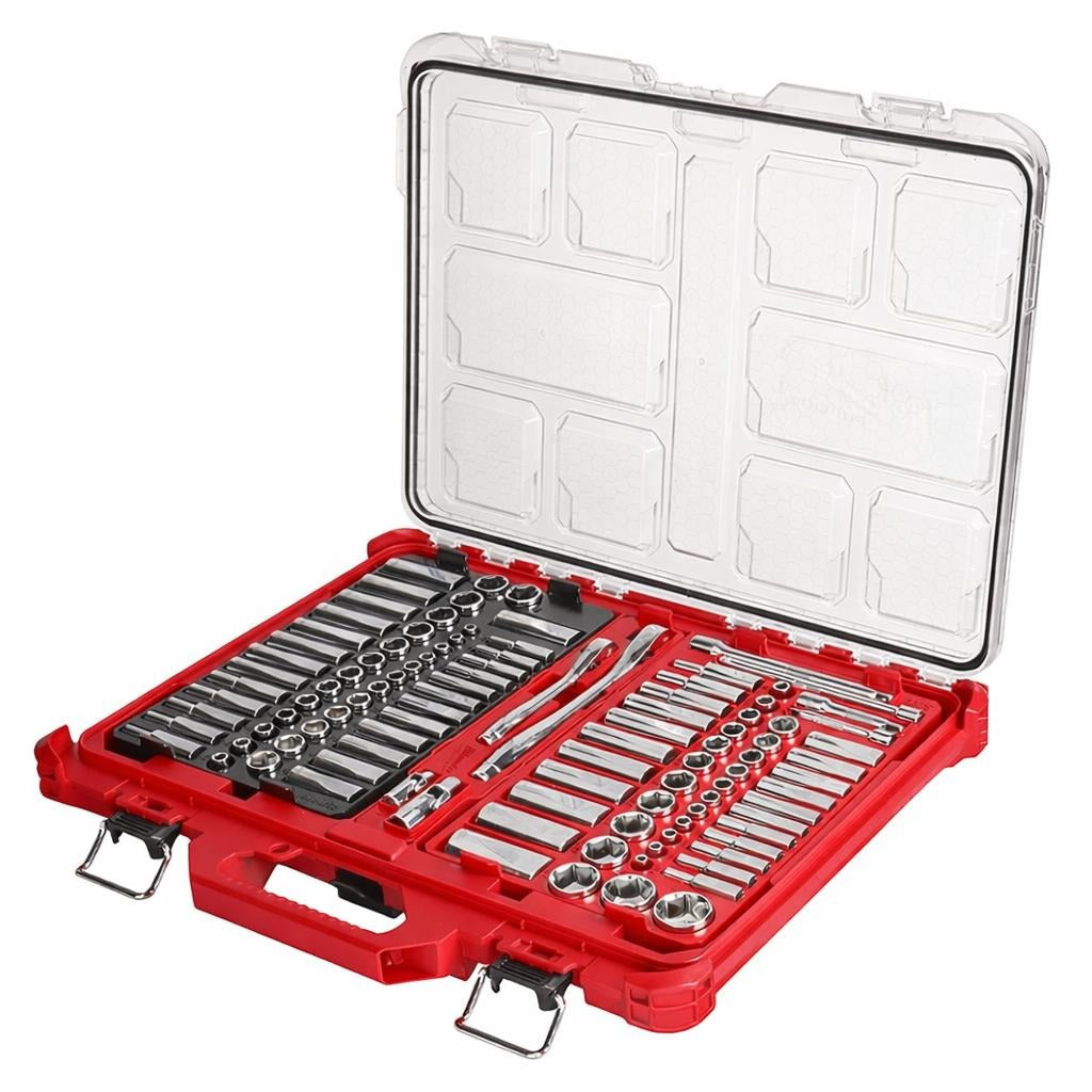 106-Piece 1/4" & 3/8" SAE/Metric Ratchet and Socket PACKOUT Set